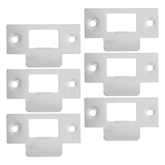 OUNONA 6pcs Stainless Steel Deadbolt Strike Plates for Door Locks, Sliding Door , Satin Nickel Finish
