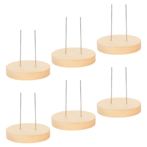 WEAVILUX Wooden Puppet Stand Holder Display Shelf Stable Figure Holder Khaki 6pcs for Model Display