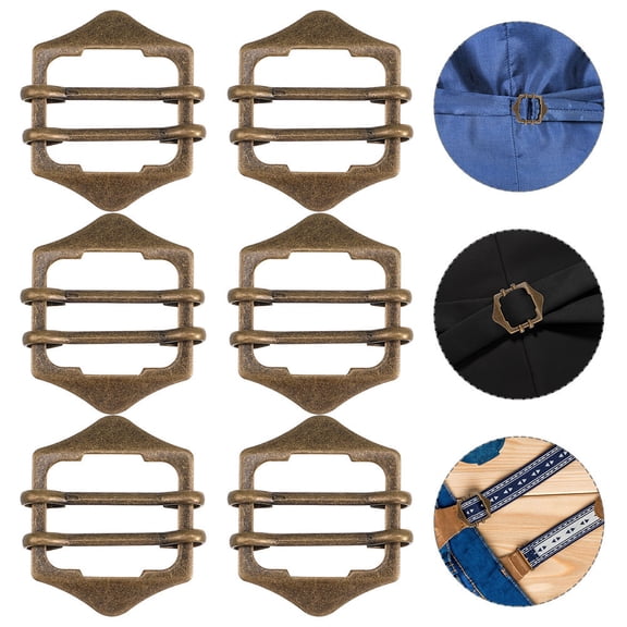 OUNONA 6pcs Durable Metal Vest Buckle Slider Adjustable Vest Buckle Waist Adjuster Buckle Scarf Jewelry Slides Tower Buckle For Vest