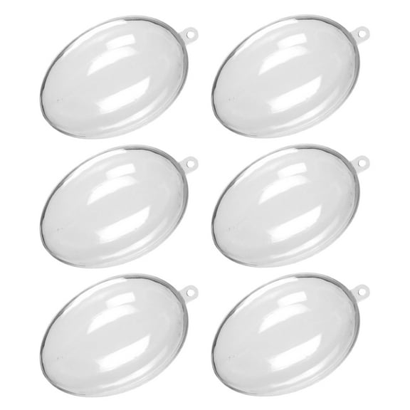 OUNONA 6pcs Easter Hanging Decorations Clear Plastic Fillable Eggs for Home Decor DIY Easter Egg Ornaments Transparent Candy Boxes
