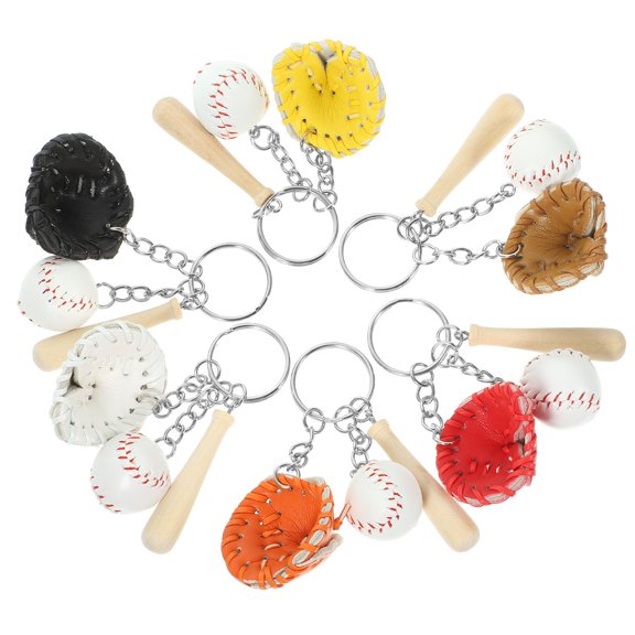 OUNONA 6pcs Exquisite Keychains Hanging Key Chains Delicate Softball Keychains Bag Supply