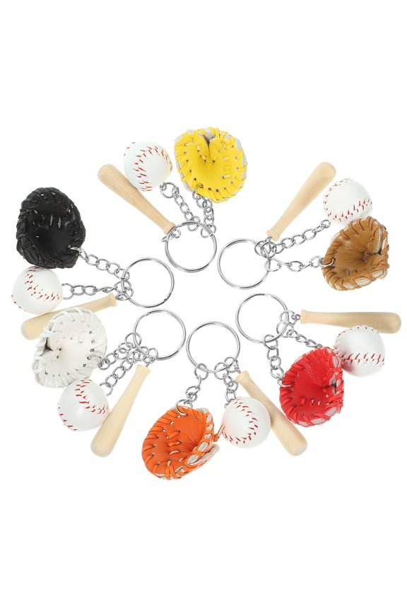 6pcs Exquisite Keychains Hanging Key Chains Delicate Softball Keychains Bag Supply