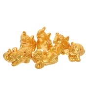 OUNONA 6pcs Feng Shui Ornament Golden Elephant Figurines Statues for