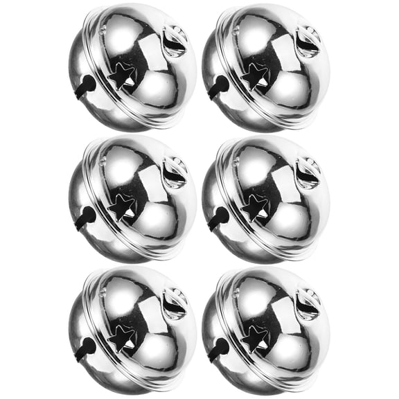 OUNONA Silver Christmas Jingle Bells with Star Cutouts for Holiday Decor