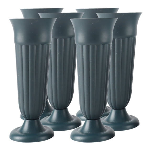 NUOLUX 6pcs Commemorative Vase Plastic Green for Gravesite Simple and Elegant