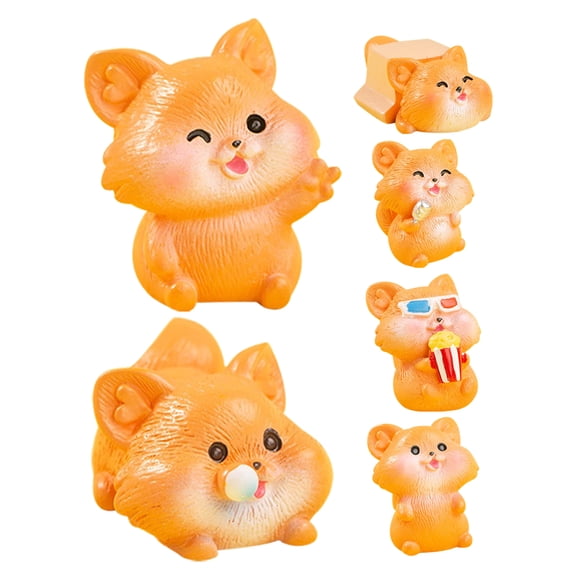 OUNONA 6pcs Mini Squirrel Sculptures Cute Tiny Squirrel Statues Resin Animal Miniature Squirrel Figurines Mini Garden Fake Animal Models Resin Mini Animal Statues