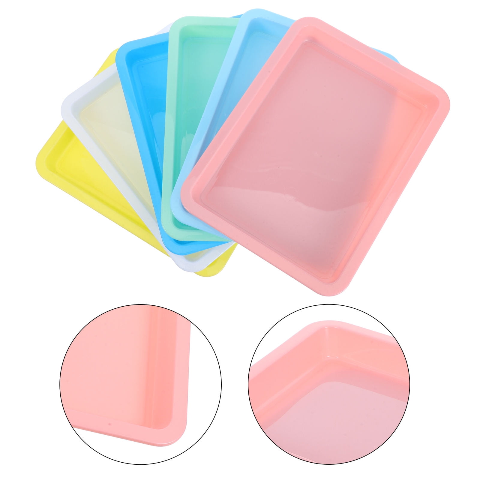 Paint Intrays OUNONA 6-Pack Stackable Plastic Art Trays, Colorful Craft Organizer for ...