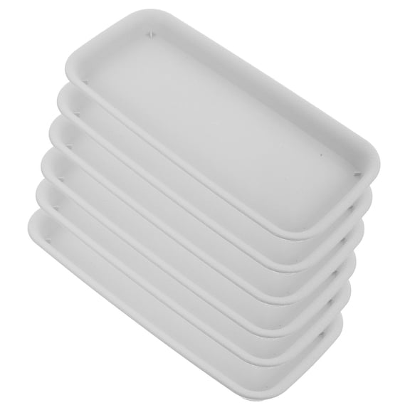 OUNONA 6-Pack Beige Rectangular Drip Trays for Flower Pots, Bonsai Plants, and Indoor Plant