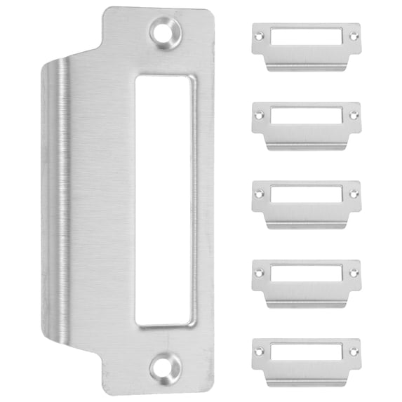 OUNONA 6pcs Reinforcement Security Strike Plate For Wooden Room Doors Metal Lock Plate For Home Security Door Plate Security Device