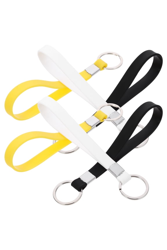 6-Pack Silicone Wristband Keychains, Stylish Portable Key Holders for Daily Use and Convenient Carrying