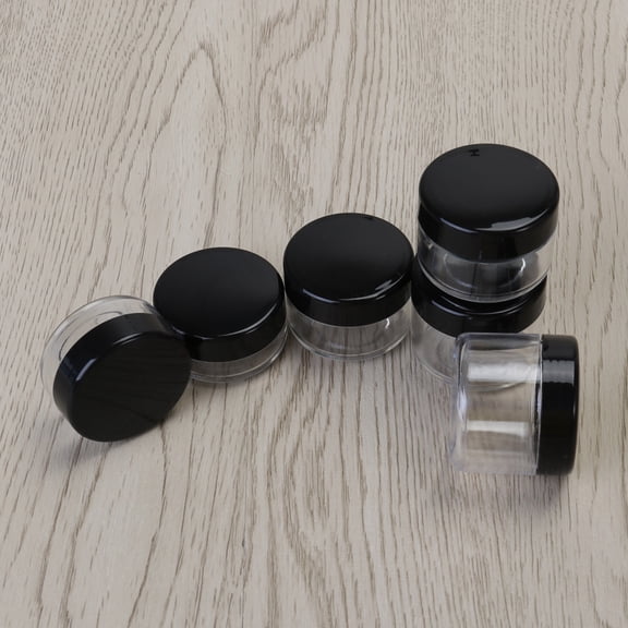 OUNONA 6pcs Small Clear Jars Sampling Plastic Loose Powder Jar for Women