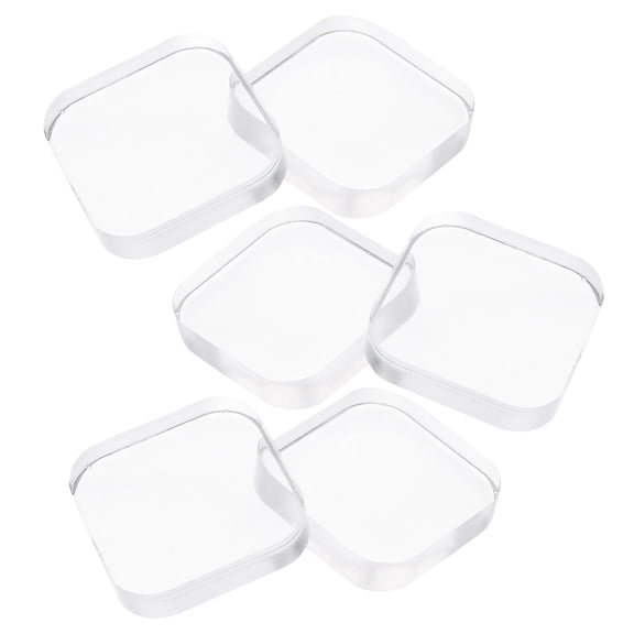 OUNONA 6-Pack Transparent Square Door Knob Protectors PU Door Stoppers for RV, Camper, and Home Use