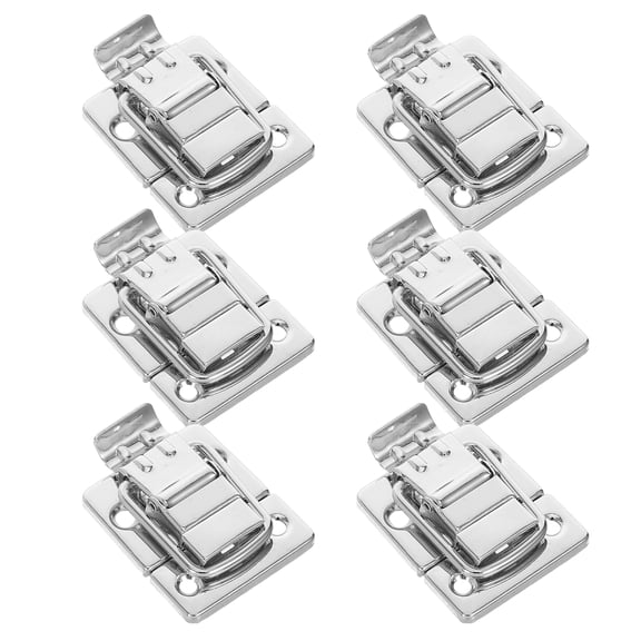 OUNONA 6pcs Toggle Latches Fastener Set with Screws, Retro Chest Buckles Suitcase Catch Hasp Lock for Wooden Toolbox Cabinet Box