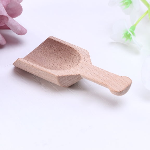 Homoyoyo Cute Tea Spoons Wood Condiment Spoon Light Brown 6pcs