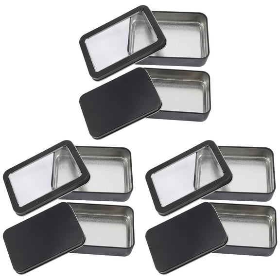 OUNONA 6pcs Card Box Tin for Mints Pills and Organization Travel Storage Containers