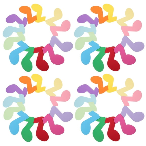 QUMIIRITY Musical Note Paper Cutouts Assorted Color 72Pcs 6.0X3.3X0.004In