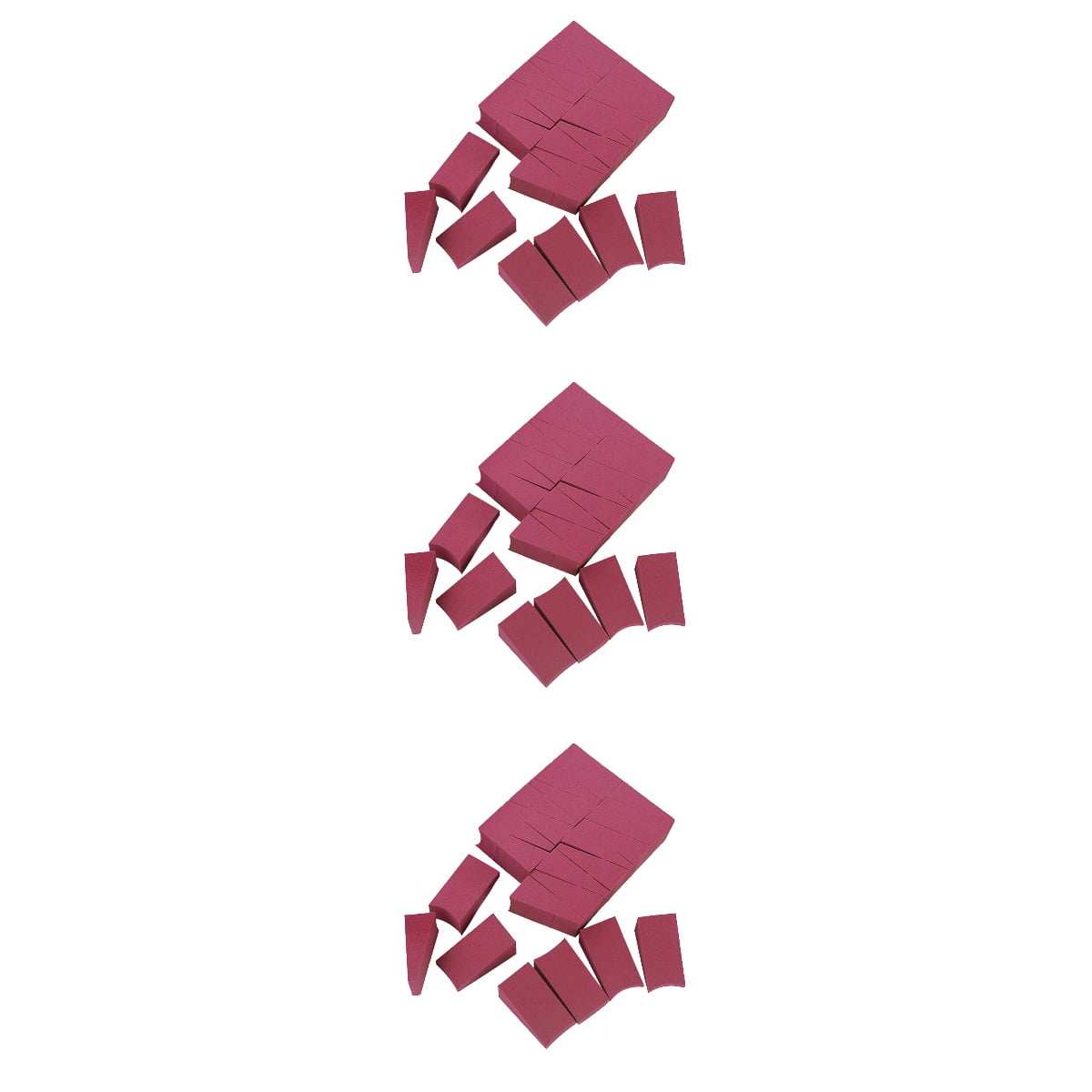 OUNONA 72 pcs Hydrophilic Makeup Sponge Non-latex Cosmetics Wedge Sponge for Women(Wine Red)