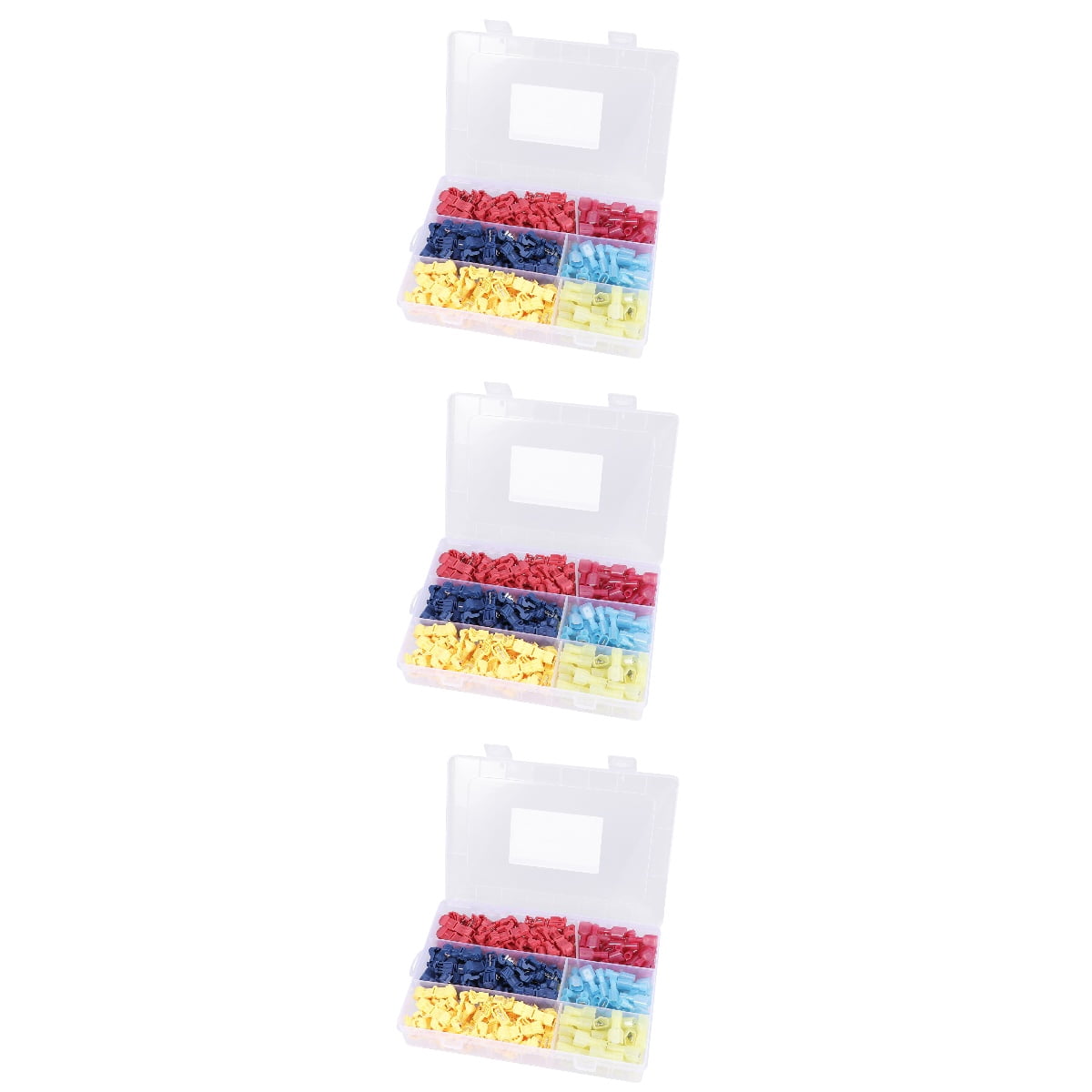 OUNONA 720 pcs T Shape Copper Insulation Terminals Heat Shrink Wire Crimp Connector Cold Pressed Insulated Cord Wire End Terminals
