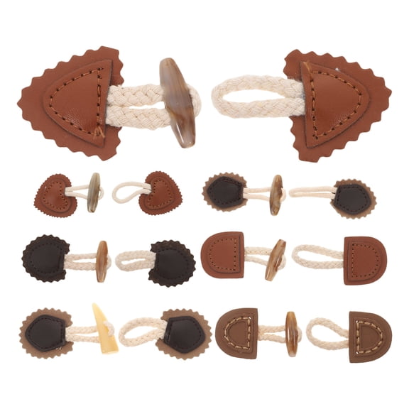 OUNONA 7Pairs Resin Coat Toggle Buttons Assorted Color Easy Sew Replacement for Clothing