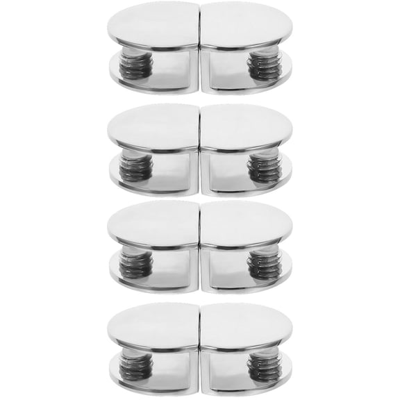 OUNONA 8 Pcs Aluminium Glass Clamps Wine Cabinet Glass Clips Household Glass Holders