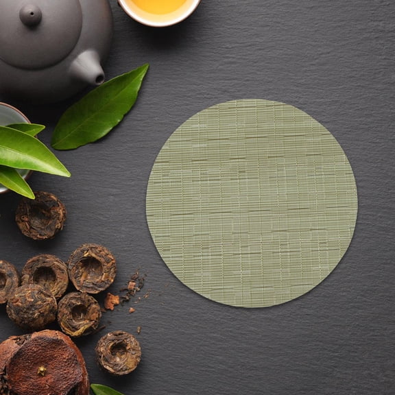 OUNONA 8 Pcs Bamboo Pattern Placemat 38.00X38.00X0.10CM Green