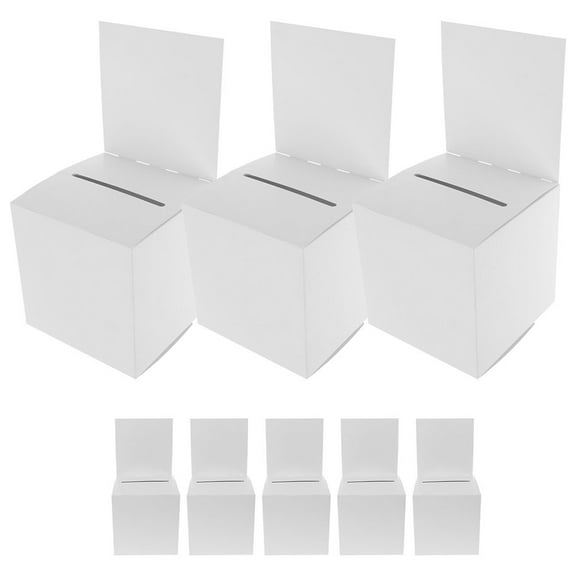 OUNONA 8 Pcs Donation Boxes for Charity Ballot Box Work 30.00X15.00X15.00CM White