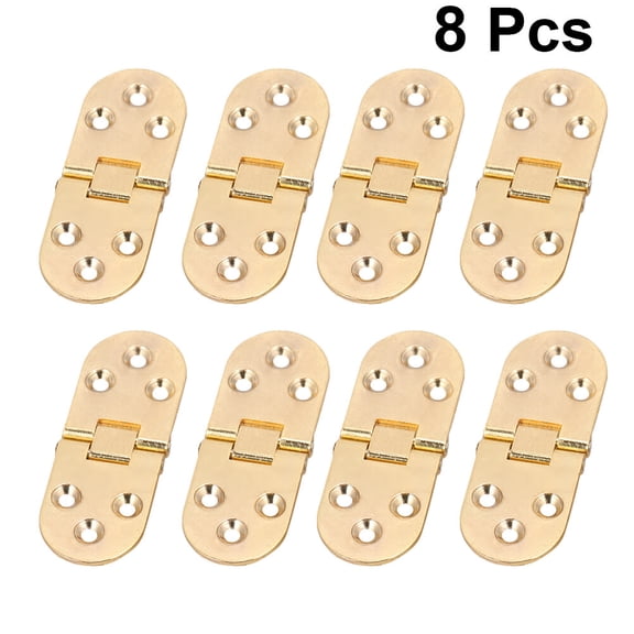 OUNONA Zinc Alloy Door Hinge for Home Use Golden Color 8 Pieces with Screw Included 2.5 Inch Size