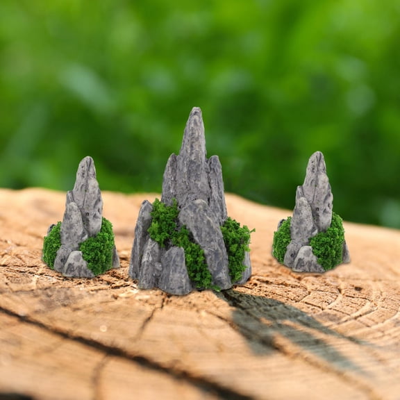 OUNONA  8 Pcs Mini Garden Decor Miniatures Simulated Rockery Ornaments