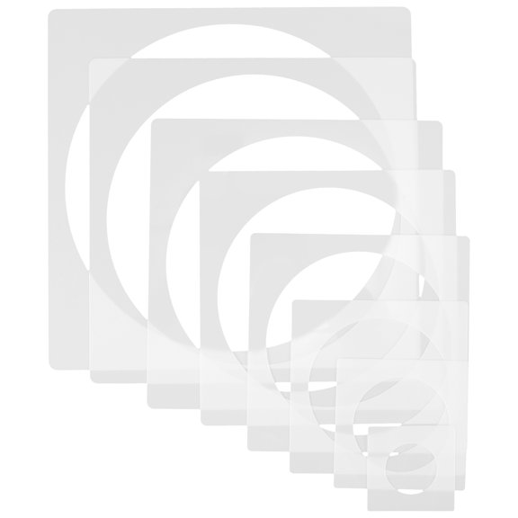 WEAVILUX Reusable Texture Painting Stencils Plastic Drawing Tools Circular Fabric Painting 8pcs