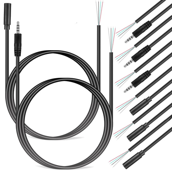 Tineasur Audio Jack Cable Set, Assorted Color PVC, , Easy to Use 8Pcs