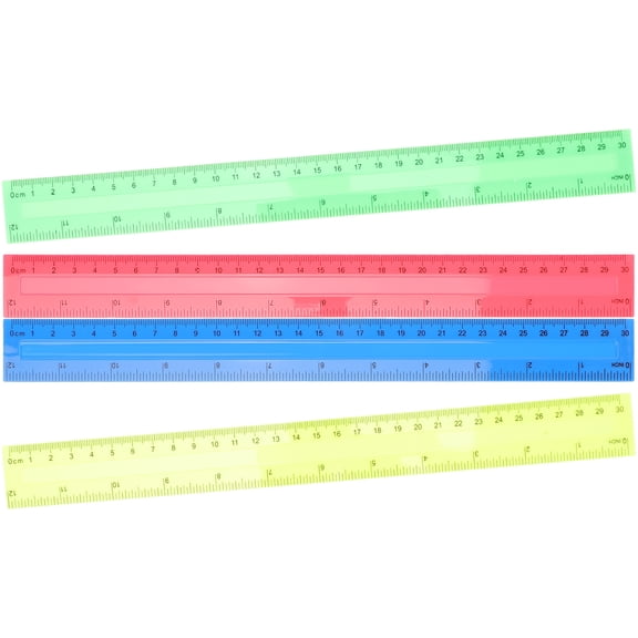 OUNONA  8 Pcs Colored Transparent Ruler Set Lightweight Practical Miss