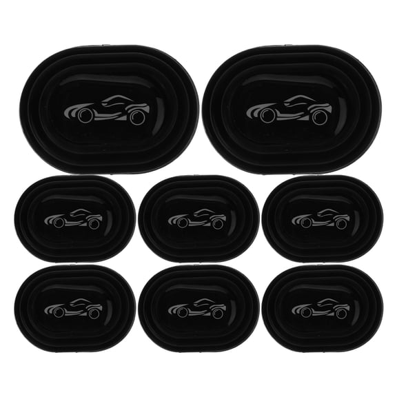 OUNONA Black Car Door Shock Absorber Pack Made of Firm Silicone for Reliable Protection 8pcs
