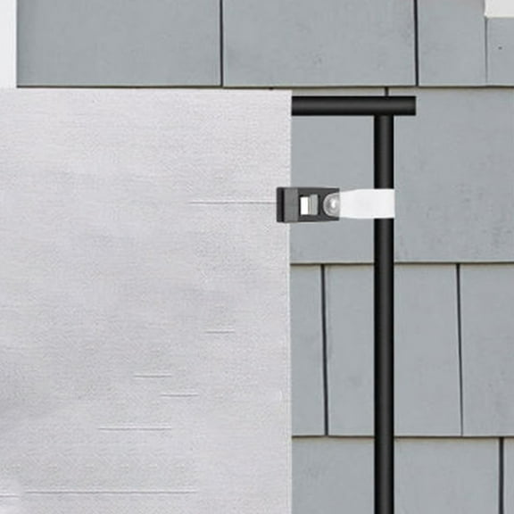 OUNONA  8 Sets Banner Fixing Clips Mailbox Flag Holder Garden Stops Outdoor Wind Black