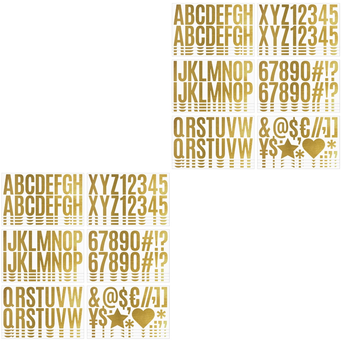 NUOLUX  Self-Adhesive Golden Alphabet and Number Stickers for Crafts