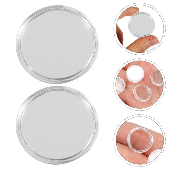 OUNONA 80Pcs Clear Plastic Storage Box Transparent Capsules for Collectors Display and Protection