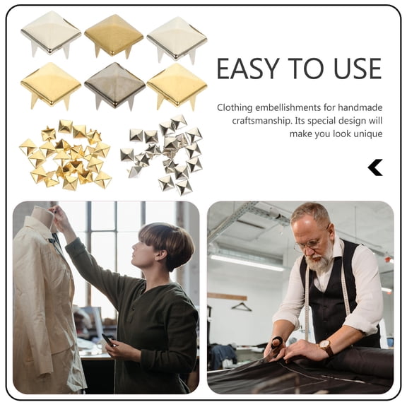 OUNONA 80Pcs Decorative Pyramid Studs Versatile Bag Rivets Elegant Clothing Studs