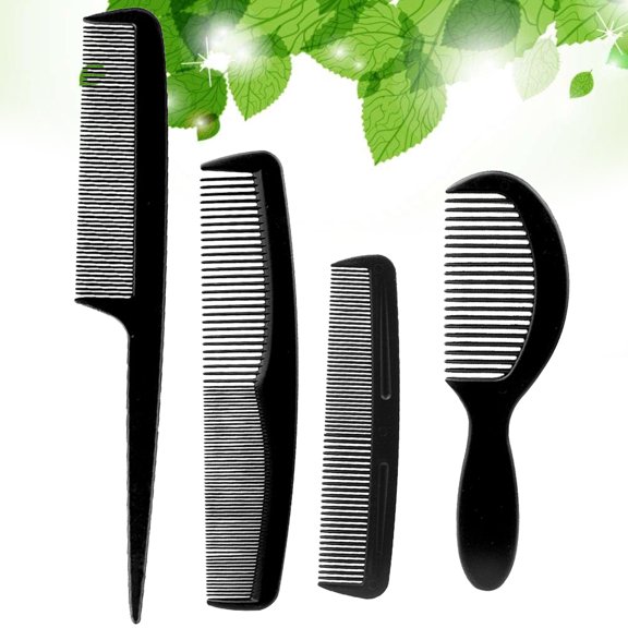 OUNONA 8Pcs Black Hair Cutting Combs Plastic Hair Shearing Comb Haircut Accessories for Home