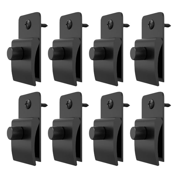 OUNONA 8Pcs Black Hanging Wall Hooks Strong Rug Clips for Bed Sheet Display and Tapestry Wall Hanger