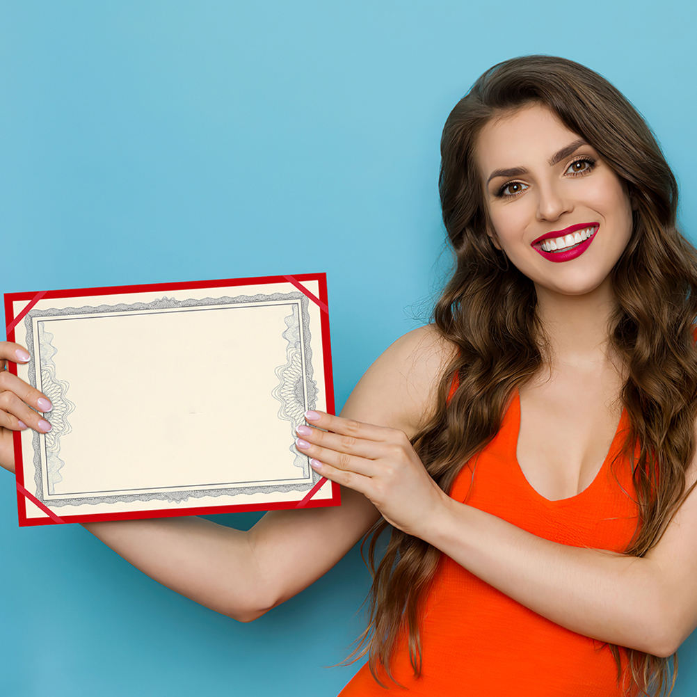 OUNONA 8Pcs Blank Award Certificate Paper Certificate Inner Paper