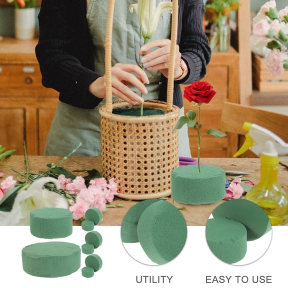 OUNONA 8Pcs Block Artificial Flowers Green Floral Mud for Creative Wedding Birthday Decorations