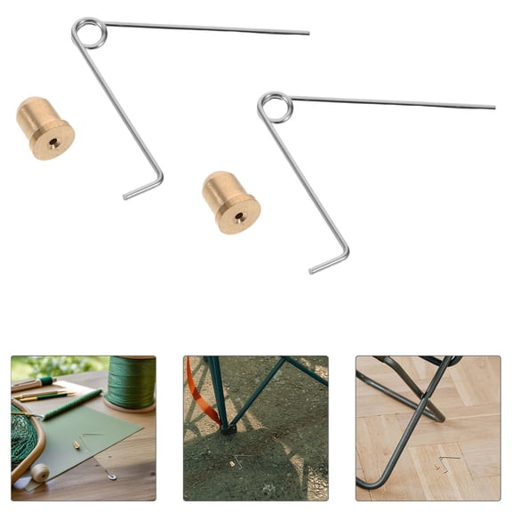 OUNONA Copper Spring Loaded Button Pin Clips for Fishing Chair Leg Support and Stability Accessories