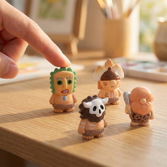 OUNONA 8Pcs Creative Resin Caveman Miniatures for Garden Decor Micro Landscape and Terrarium