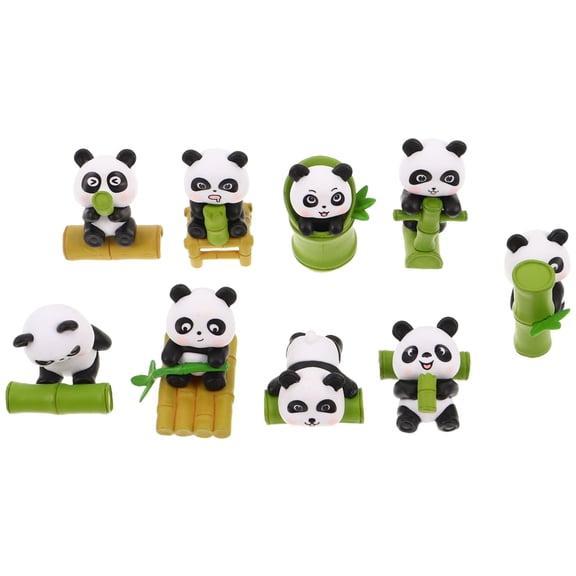 OUNONA 8-Piece Panda Figurine Set, Small Multi PVC Animal Decorations, Portable Collectibles for Home, Office, or Kids Room