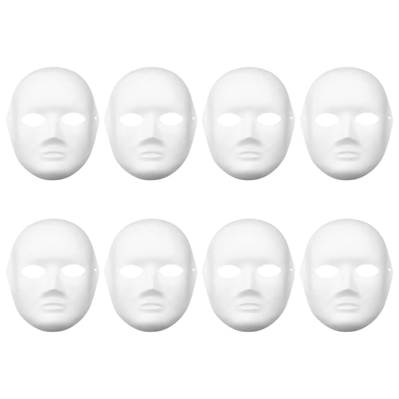 OUNONA DIY Peking Opera Mask White Paper Unisex Design for Artistic Skills 8Pcs