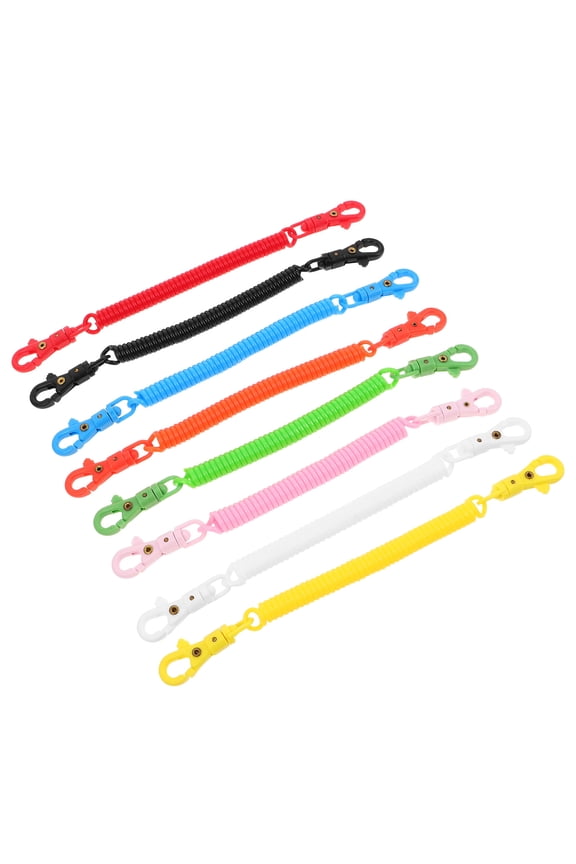 Elastic Keychain, Assorted Color, Sturdy Metal Clasp, Compact and Lightweight, 8Pcs