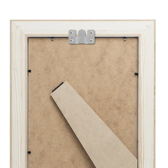 OUNONA 8Pcs Stainless Steel Flush Mount Bracket for Picture Frame Hanging with Interlocking Hooks