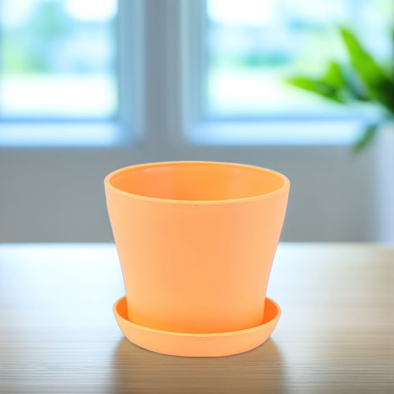 OUNONA 8Pcs Plastic Bonsai Container with Tray Practical PP Resin Gardening Pot for Home Balcony