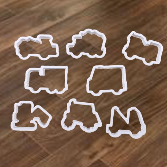 OUNONA 8Pcs Plastic Car Shaped Cookie Mold Easy to Use and Clean for Baking Treats
