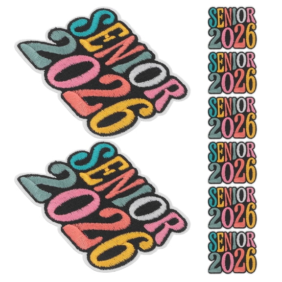 OUNONA 2026 Senior Embroidered Iron-On Patches for Graduation Caps, Backpacks, Jackets, and More Accessories
