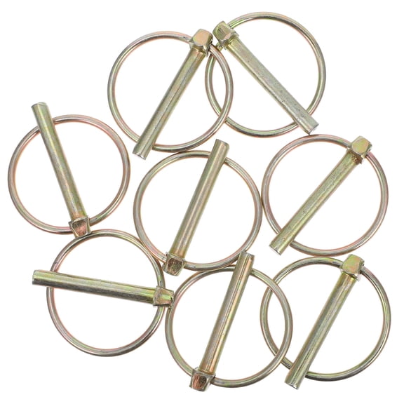 OUNONA 8Pcs Sturdy Golden Lynch Pin Fastener for Farm Tractors Trailers Heavy Machinery